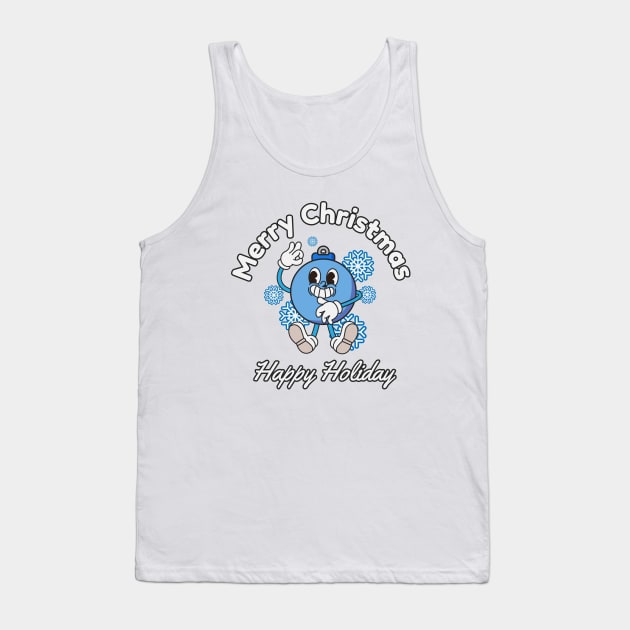 Retro vintage blue christmas light bulb Tank Top by Wahyuwm48